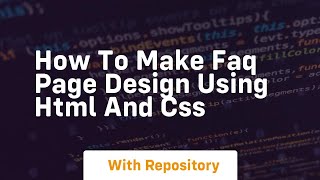 How to make faq page design using html and css