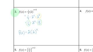 HW 2.4 Exponential Function Manipulation