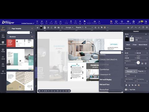 Drawtify Online Brochure Maker with Editable Brochure Templates - Page Layout Functions