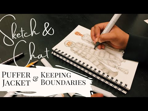 Drawing a Puffer Coat | Boundaries for Creative People | Sketch and Chat With Me