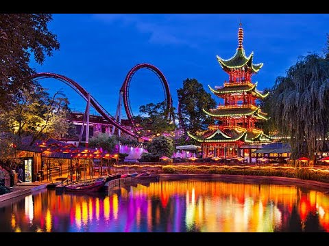 Tivoli Gardens, Denmark 4K 2021 All rides in 3 Minutes.