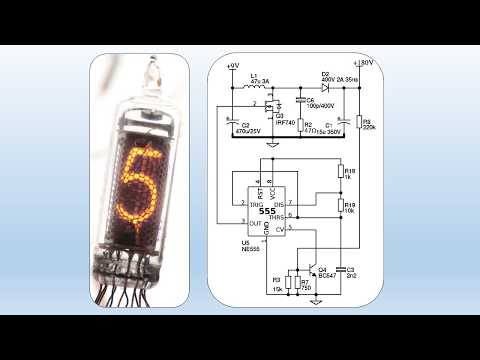 NE555 controlled 9 to 170V boost converter for Nixie tubes