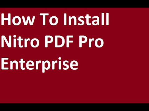 How To Install Nitro Pro PDF Enterprises