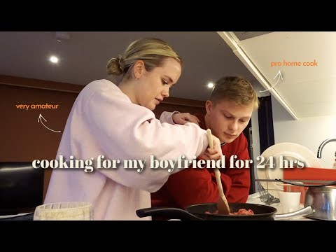 cooking for my chef boyfriend for 24 hours 👩🏼‍🍳 with limited cooking skills !! 😬