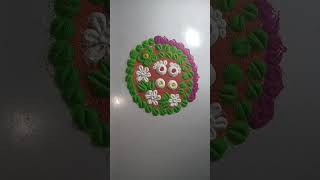 Haldi kunkun rangoli designs for beginners | daily rangoli designs #rangoli #art #satisfyling #asmr 