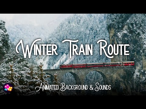 Winter Ambience: Snowy Mountains & Railway | 4 Hours of Snowfall & Train Sounds | Live Background