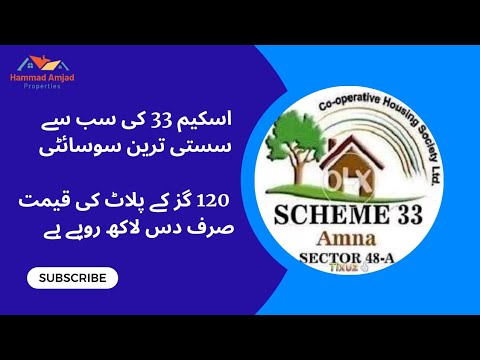 Most Cheapest Society of Scheme 33 | Short Review By Hammad Amjad Properties