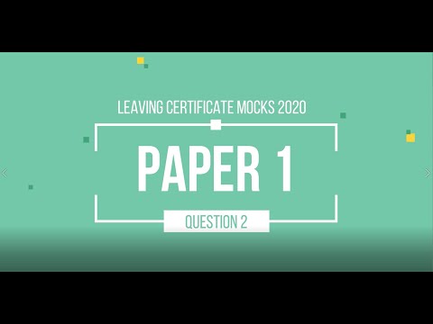 Leaving Cert Maths Higher - DEB 2020 Mocks Paper 1 Q2