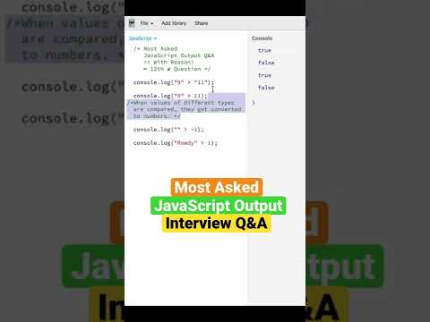 (Q-12) Most important Javascript interview questions #frontend #interview #javascript #react