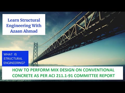 Numerical example on Mix Design of conventional concrete as per ACI 211.1-91
