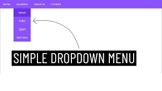 Simple Dropdown Menu Using HTML   CSS   EASY TUTORIAL