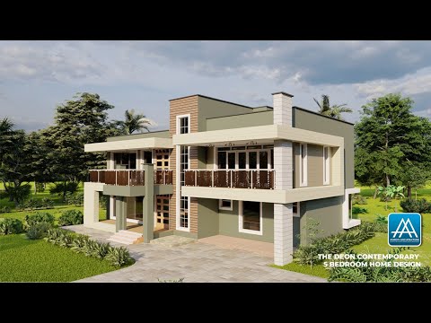 The Deon Contemporary 5 Bedroom Home Design - A Modern Home with a Usable Roof Top
