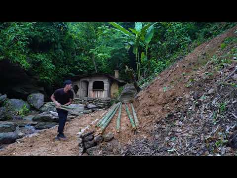 Craft a crossbow & Dramatic hunting trip. Use stones and bamboo to build a garden