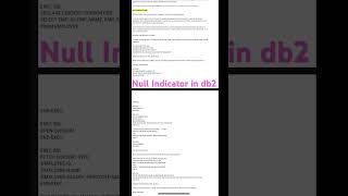 Null indicator in db2 mainframe #hiphop