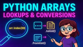 Search & Convert Python Arrays | index(), count(), tolist() (Part 3)