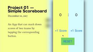 100 Days of Swift//Project 01 — Simple Scoreboard