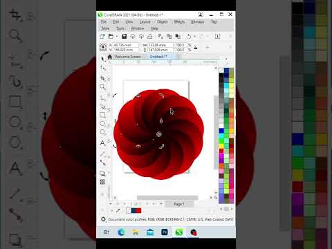 flower design in Coral #coreldraw #shortvideo #shorts #shortfeed #short #viral #video #shortsvideo