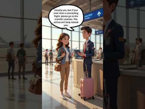 How to Ask About Connecting Flights in English | Daily English Conversation #englishconversation