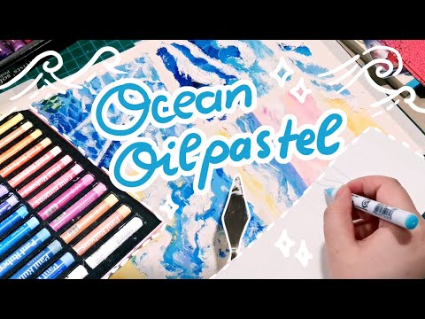 【Draw with me #18】Ocean Painting with Oil Pastel | Mungyo | Paul Rubbens