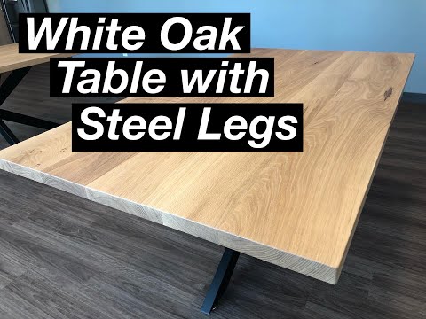 White Oak Table with Steel Spider Legs | Custom Tables Edmonton