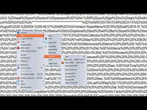 Decoding texts in SuperMemo 19
