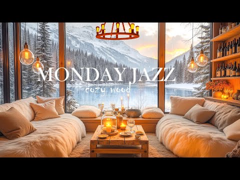 4K Morning by the Lake on a Cozy Winter Monday ❄️ Relaxing Jazz Ambience for a Fresh Start