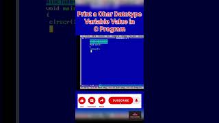 Print a char Data-Type Variable Value in C | Code Crafters | Basic Programs #shorts #ytshorts