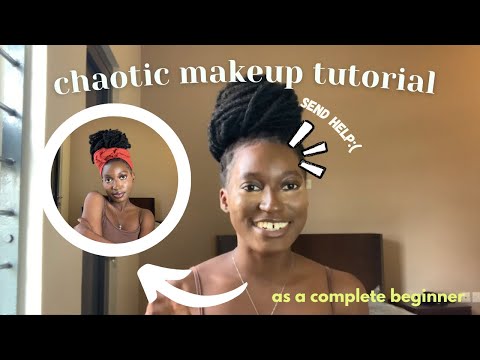*UNFILTERED* beginner makeup attempt *super chaotic makeup tutorial 💕