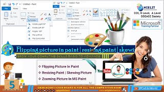 flipping picture in paint | resizing paint | skewing picture | zooming picture in ms paint
