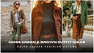 🌿 Moss Green & Brown Outfit Ideas 🐎 Ralph Lauren Parisian Autumn