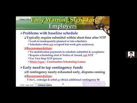علامات الإنذار المبكر EWS الخاصة بمطالبات البناء جيم زاك نظمتها PCC Early Warning Signs Construction