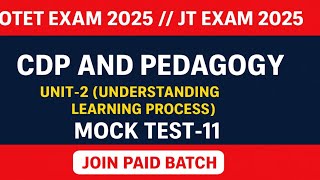 UNDERSTANDING LEARNING PROCESS MCQ OTET JT 2025
