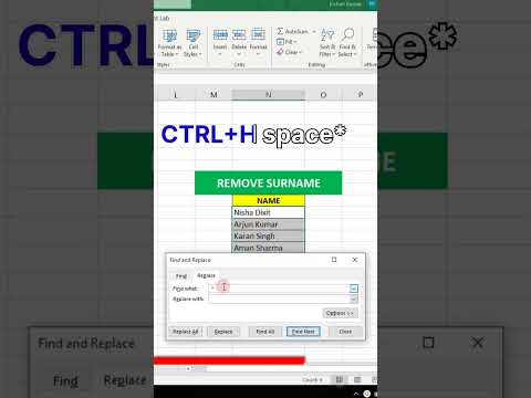 trick to remove surname in Excel.