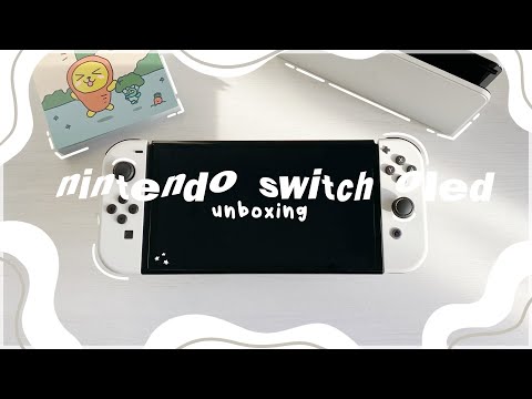 🌱nintendo switch OLED white model 🌸 | unboxing and set up | aesthetic
