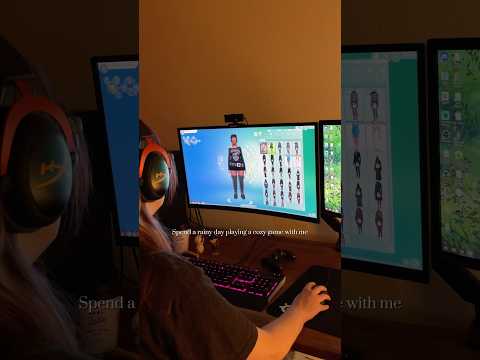 Rainy days spent playing a cozy game🕯️🌧️ #cozygames #cozygaming #computersetup #thesims4