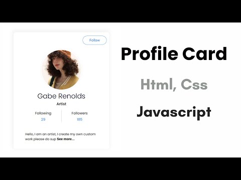How to build a Profile Card with Html, CSS and Javascript