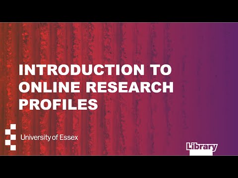 Introduction to online research profiles