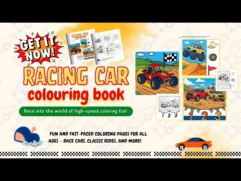 Race Into Coloring Fun! 🏎️ | Cars Coloring Book for Kids & Adults | Blue Pen Publishing