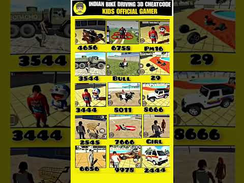 wow code all working 😘 Indian bike driving 3d all real cheat code update + plugin #kidsofficialgamer