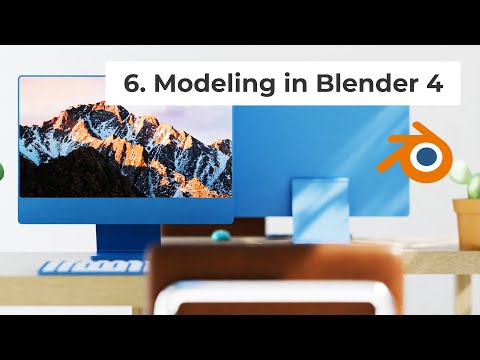 Lesson 6.  Modeling in Blender 4 For TOTAL Beginners. Table  Chair  Computer  Keyboard and more .