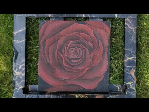 Red Rose Painting - Step by Step Acrylic Painting on Canvas for Beginners