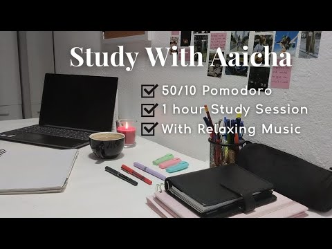1 HOUR STUDY WITH ME 📚| 50/10 Pomodoro ⏰ | (with music) 나랑 공부해 음악과 함께 50/10 포모도로 기법  Timer ⏱