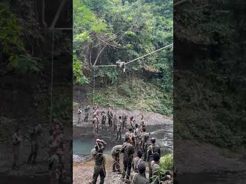 Mastering the commando crawl: Secrets from elite troops in river training #military#commando