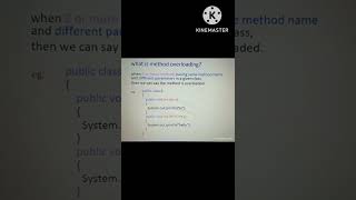 What is method overloading in Java with example?#shorts @mistytiwari27