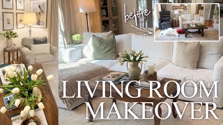 EXTREME LIVING ROOM MAKEOVER | LIVING ROOM DECORATING IDEAS & TIPS | TRADITIONAL HOME DECOR