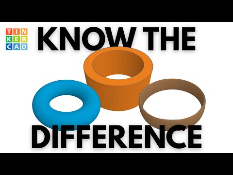 Understand the settings when using Ring, Torus, and Tube in Tinkercad