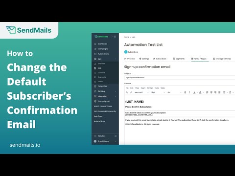 How to Change the Default Subscriber’s Confirmation Email in SendMails?