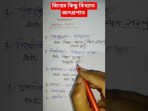 বিসিএসে আসা বিশ্বের কিছু বিখ্যাত জলপ্রপাত। 47th BCS Preparation #bcs #bcspreliminarypreparation