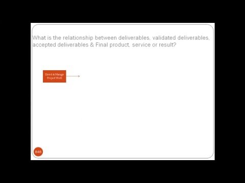 Deliverables - verified deliverables - accepted deliverables - final product, service, or result tra