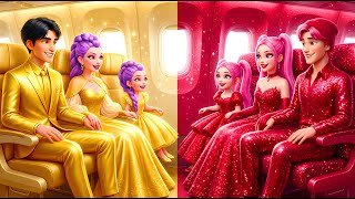 K-Pop Demon Hunters Golden Family VS Ruby Family in Airplane! | KPOP Demon Hunters